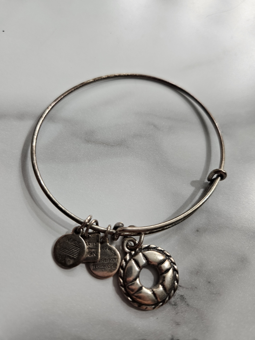 Alex and Ani Silver-Tone Life Preserver Charm Bracelet